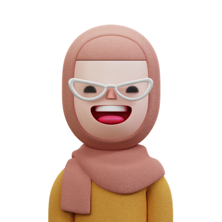 Mujer con hijab beige  3D Icon