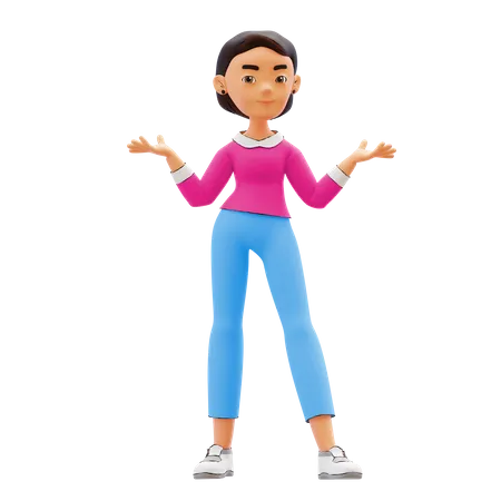 Mujer con los brazos abiertos  3D Illustration