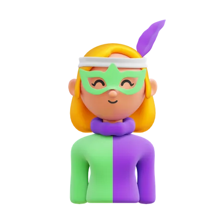 Mujer con máscara de carnaval  3D Icon