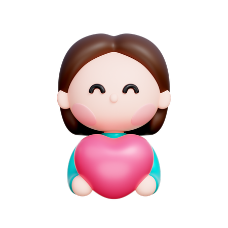 Mujer con pelo  3D Icon