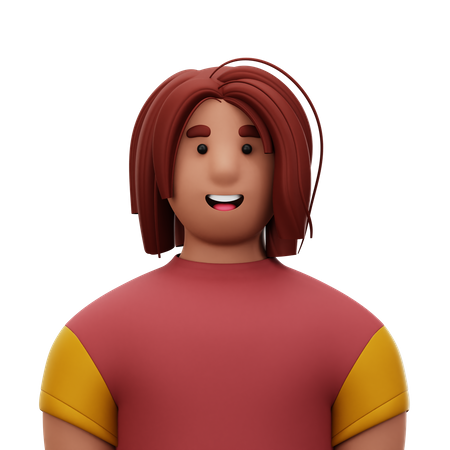Mujer con pelo corto  3D Icon