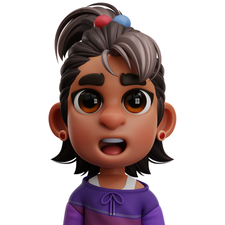 Mujer con pelo largo  3D Icon