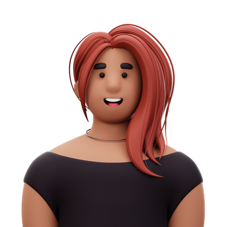 Mujer con pelo rojo  3D Icon