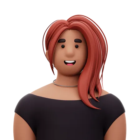 Mujer con pelo rojo  3D Icon
