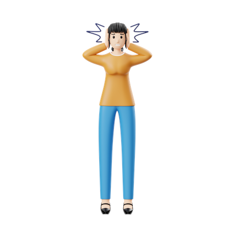 Mujer con trastorno mental  3D Icon