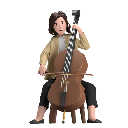 Mujer con violonchelo  3D Illustration