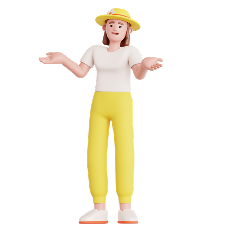 Mujer confundida  3D Illustration