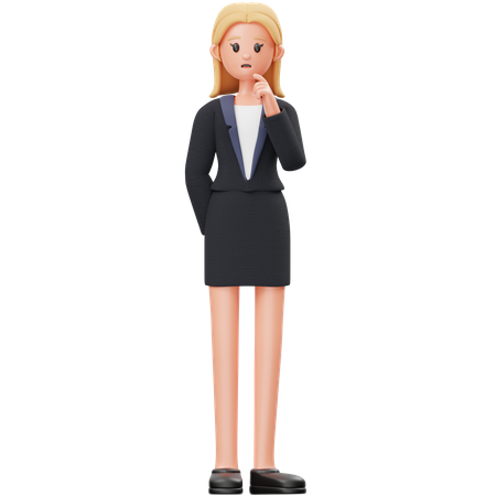 Mujer confundida  3D Illustration