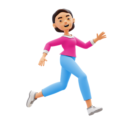 Mujer corriendo  3D Illustration