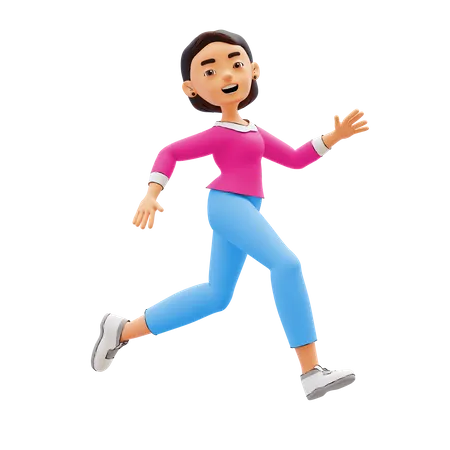 Mujer corriendo  3D Illustration
