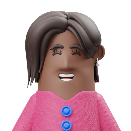 Mujer de color  3D Icon