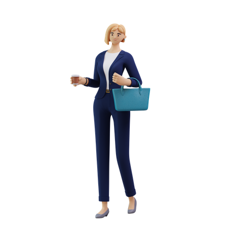 Mujer de negocios caminando  3D Illustration