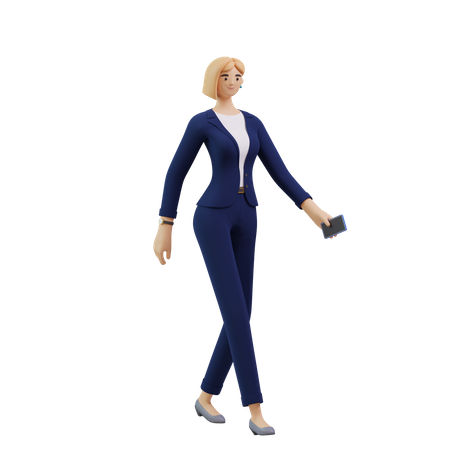 Mujer de negocios caminando  3D Illustration