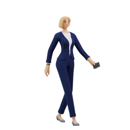 Mujer de negocios caminando  3D Illustration