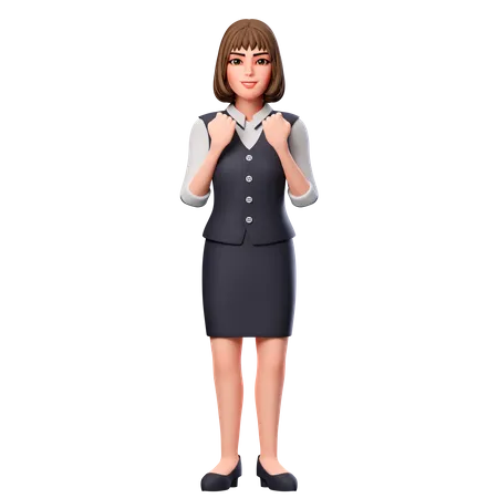 Mujer de negocios con hurra  3D Illustration