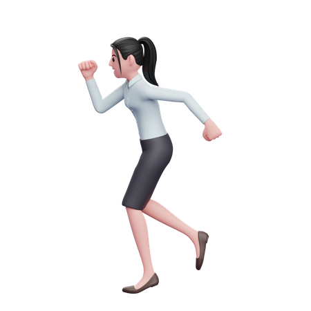 Mujer de negocios corriendo a toda prisa  3D Illustration