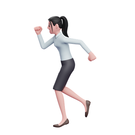 Mujer de negocios corriendo a toda prisa  3D Icon