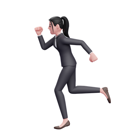 Mujer de negocios corriendo  3D Illustration