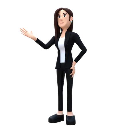Mujer de negocios da asesoramiento empresarial  3D Illustration