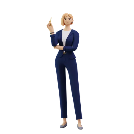 Mujer de negocios en duda  3D Illustration