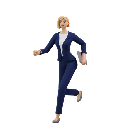 Mujer de negocios en prisa  3D Icon