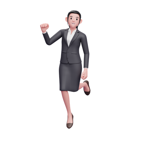 Mujer de negocios feliz  3D Icon