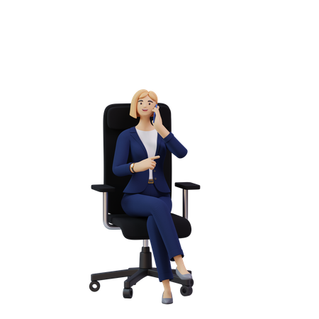 Mujer de negocios hablando de guardia  3D Illustration