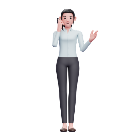 Mujer de negocios hablando por teléfono inteligente  3D Illustration