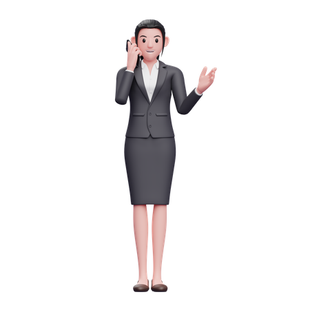 Mujer de negocios hablando por teléfono inteligente  3D Illustration