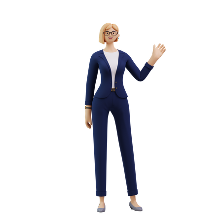 Mujer de negocios renunciando a la mano  3D Illustration