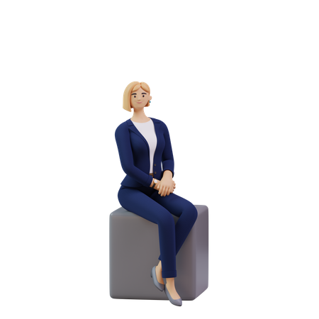 Mujer de negocios sentada  3D Illustration