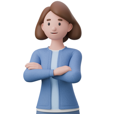 Mujer de pie con las manos juntas  3D Illustration