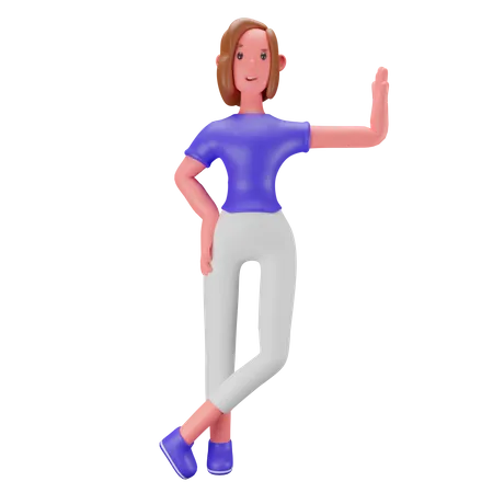 Mujer diciendo hola  3D Illustration