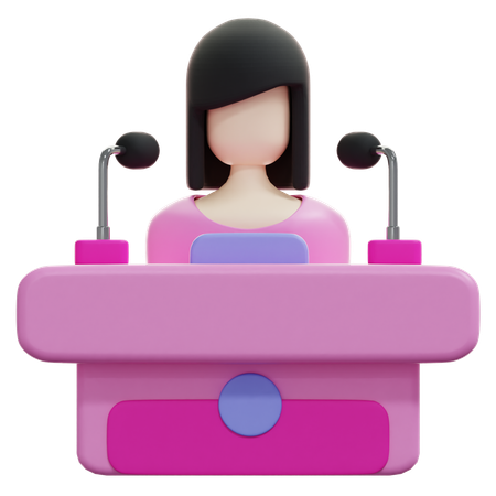 Discurso de mujer  3D Icon