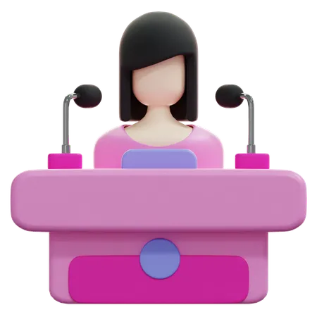 Discurso de mujer  3D Icon