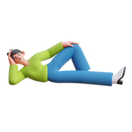 Mujer durmiendo relajarse  3D Illustration