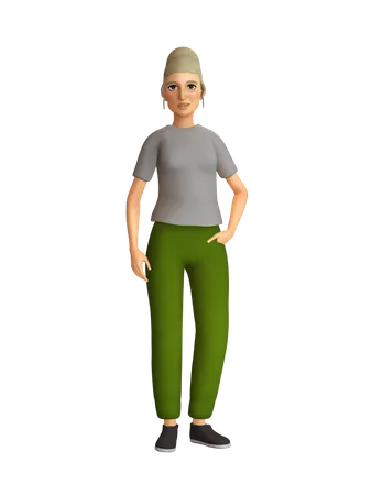 Mujer elegante  3D Illustration