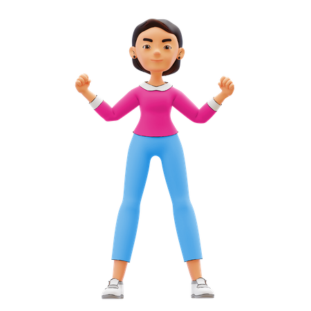 Mujer emocionada  3D Illustration