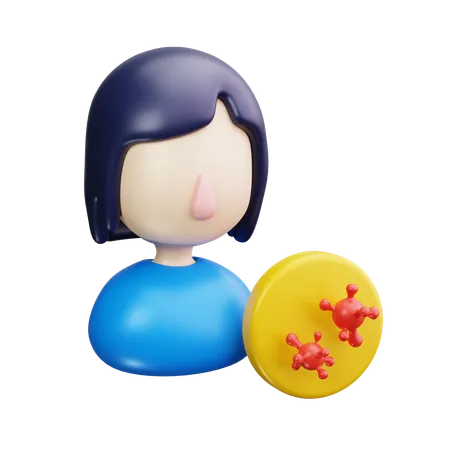 Mujer enferma  3D Icon