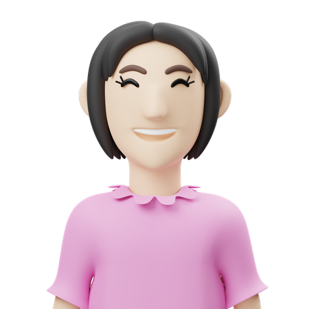 Mujer feliz  3D Icon