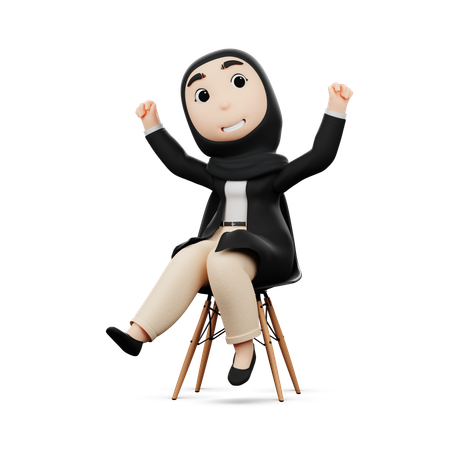Mujer feliz  3D Icon