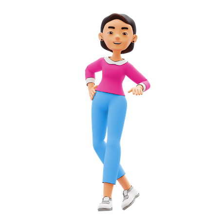 Mujer feliz  3D Illustration