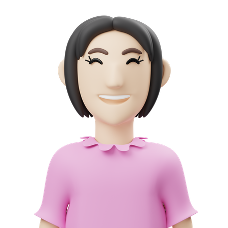 Mujer feliz  3D Illustration