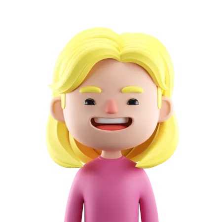 Mujer feliz  3D Icon