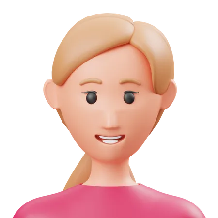 Mujer feliz  3D Icon