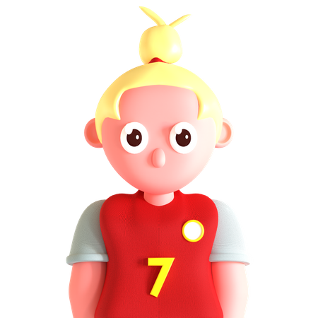 Mujer futbolista  3D Icon