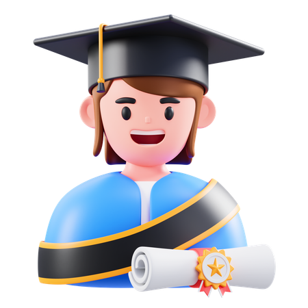 Mujer graduada  3D Icon