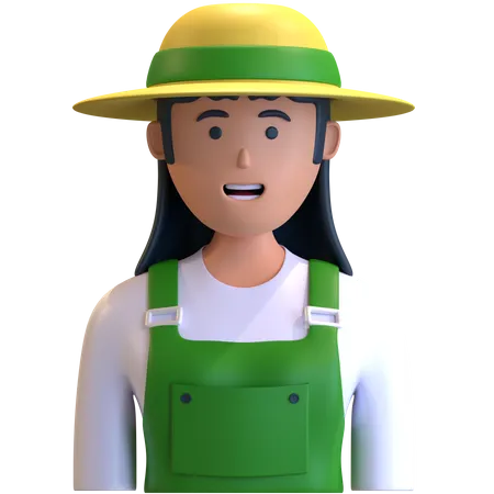 Mujer agricultora  3D Illustration