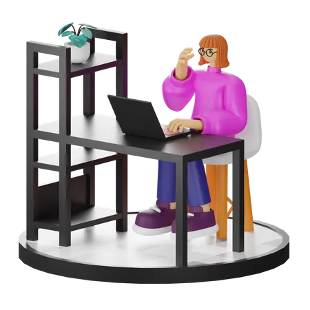 Mujer hablando por celular  3D Illustration