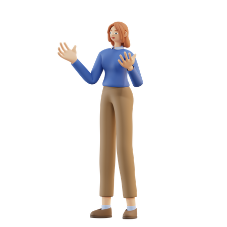 Mujer hablando pose  3D Illustration